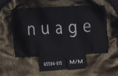 Nuage Womens Brown Quilted Long Coat Size M Winter Padded Jacket