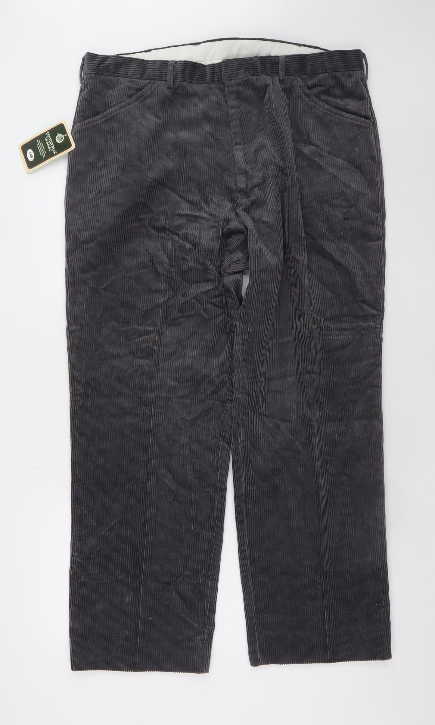 Countrywear by Carabou Men's Grey Corduroy Trousers 40R Regular Fit