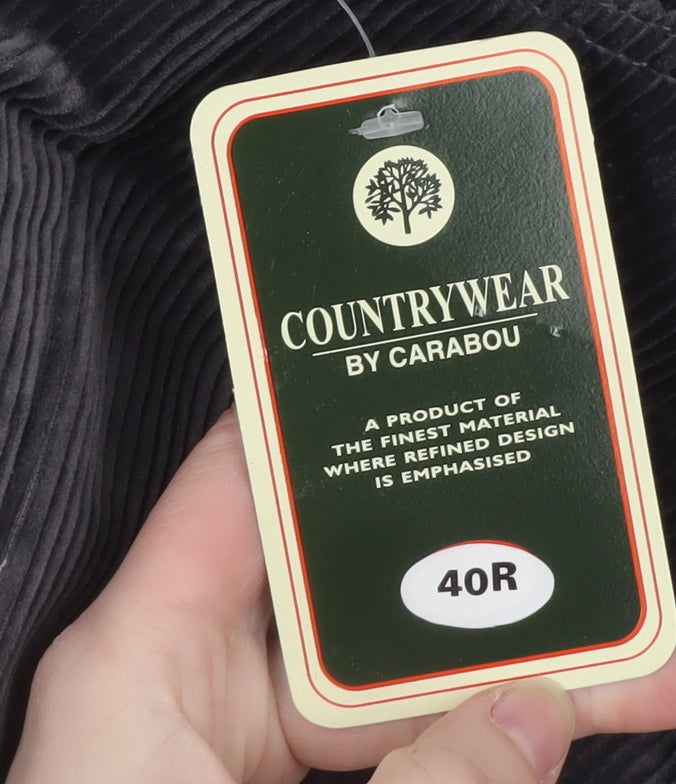 Countrywear by Carabou Men's Grey Corduroy Trousers 40R Regular Fit