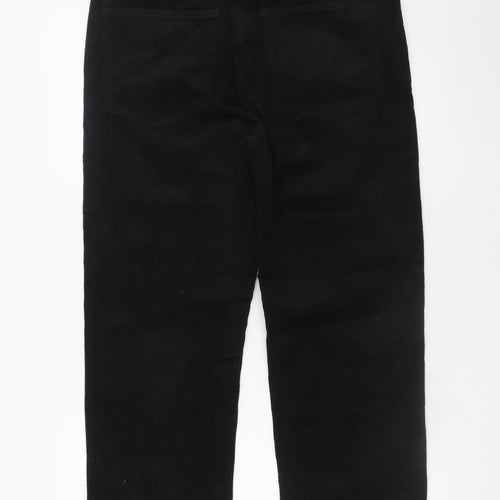 H&M Women’s Black Corduroy Straight Trousers Size 16