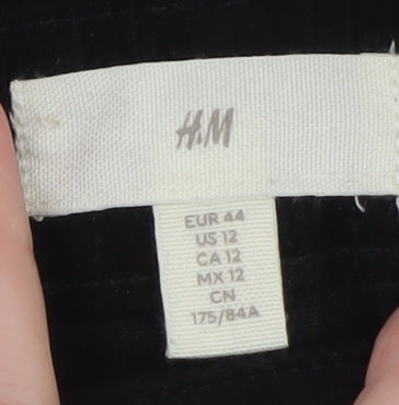 H&M Women’s Black Corduroy Straight Trousers Size 16