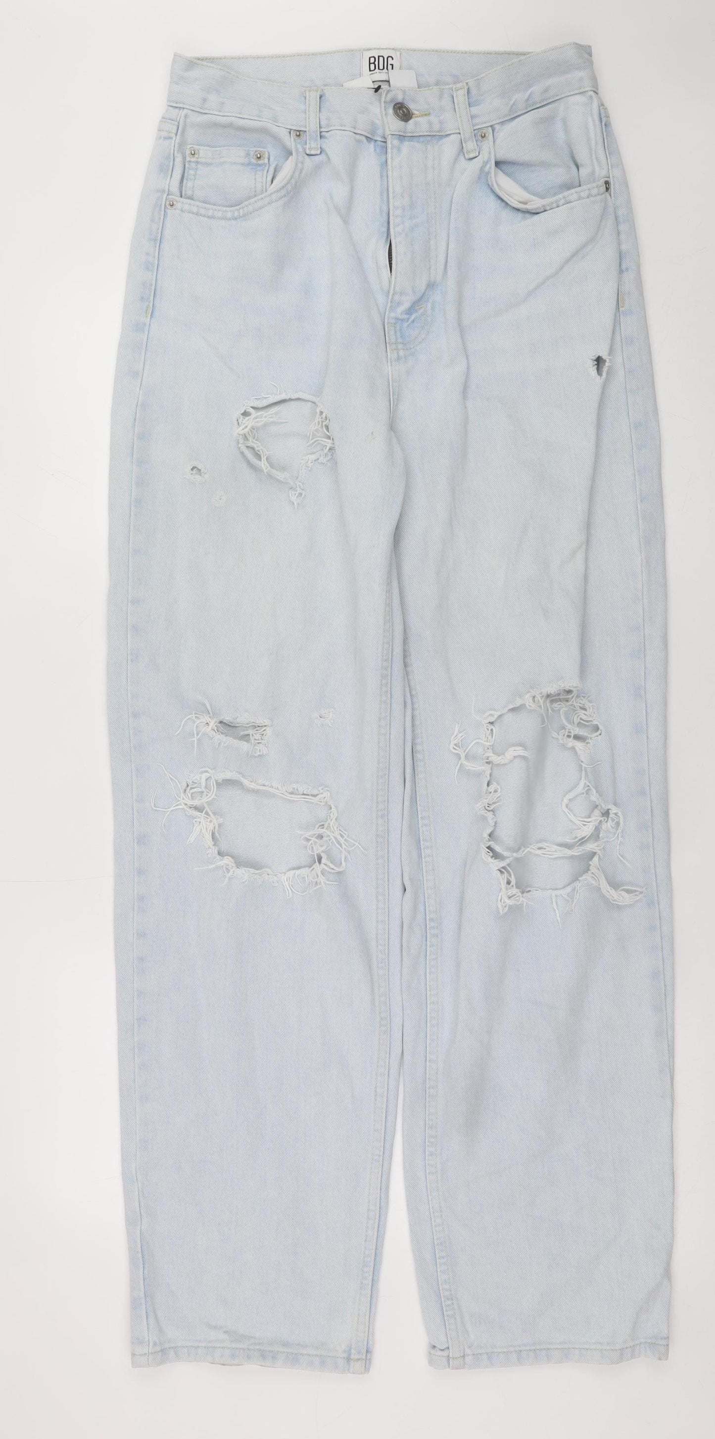 BDG Urban Outfitters Women’s Blue High Rise Baggy Distressed Jeans Size 12