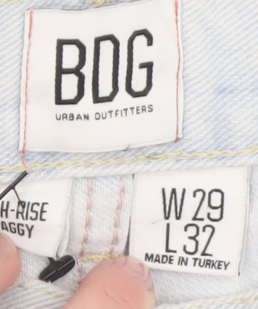 BDG Urban Outfitters Women’s Blue High Rise Baggy Distressed Jeans Size 12