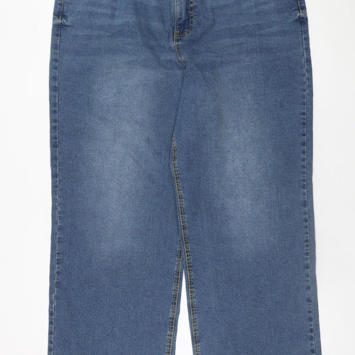 JD Williams Womens Blue Size 20 Wide-Leg Stretch Denim Jeans