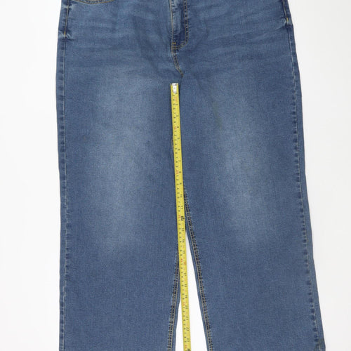 JD Williams Womens Blue Size 20 Wide-Leg Stretch Denim Jeans