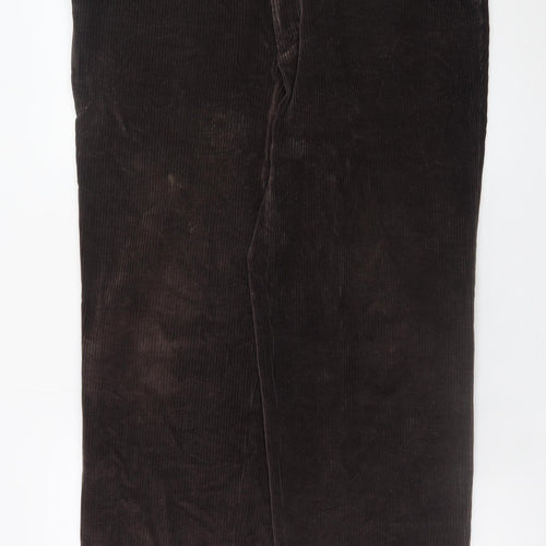 Marks and Spencer Men's Brown Corduroy Trousers 38W 33L Classic Fit