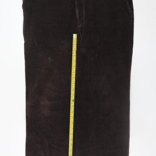 Marks and Spencer Men's Brown Corduroy Trousers 38W 33L Classic Fit