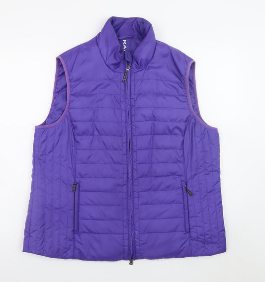 Rabe Womens Purple Puffer Waistcoat Size 20 Sleeveless Zip Polyester