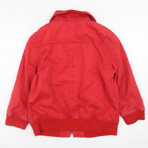 MNG Women’s Red Bomber Jacket Size 14 Lined Casual Zip Front