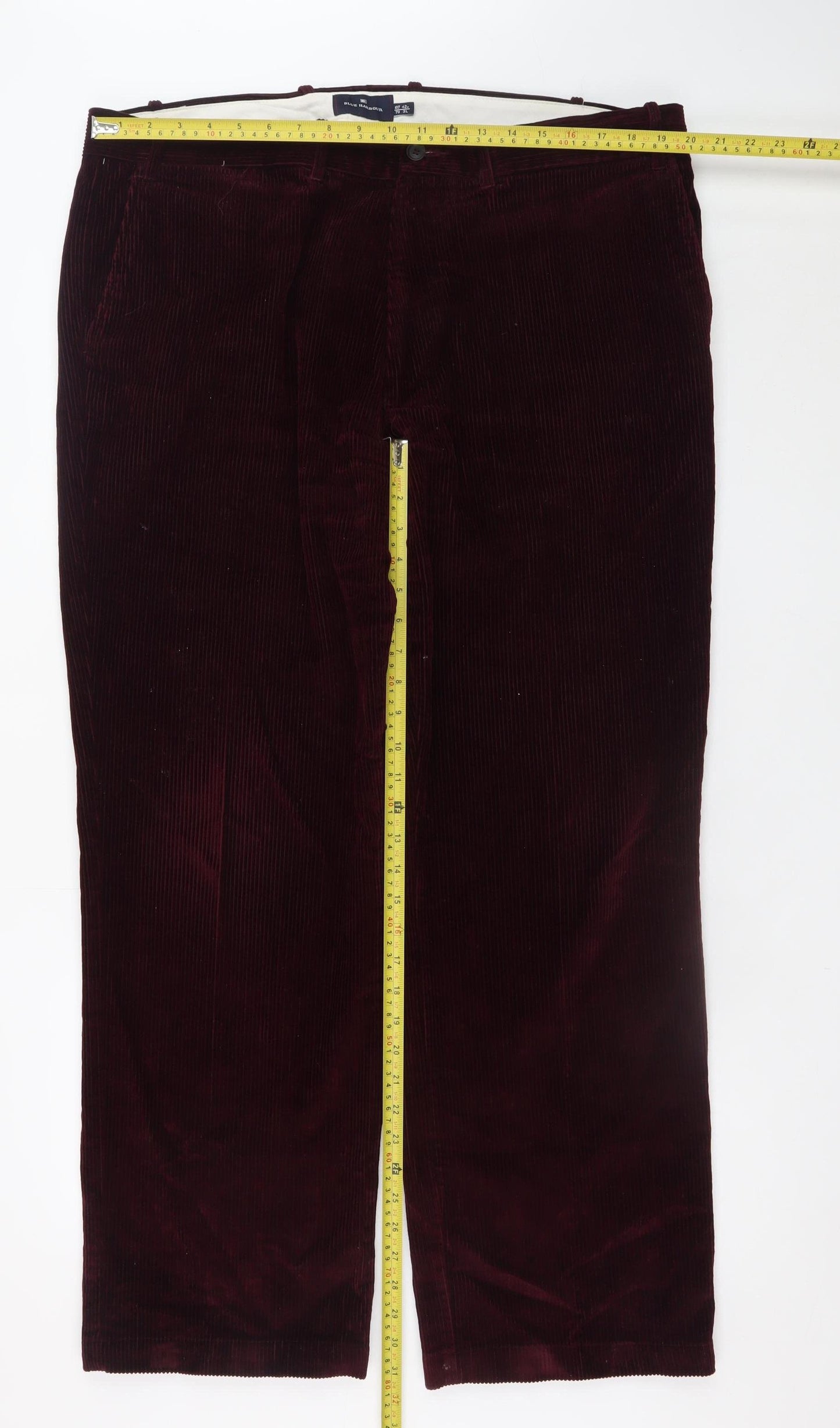 Marks and Spencer Men's Brown Corduroy Trousers 42W 31L Regular Fit