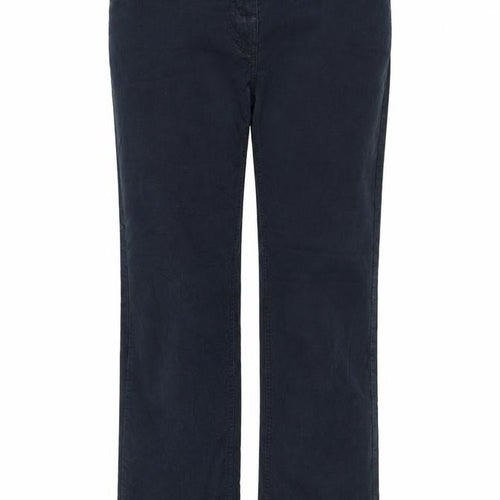 BHS Women Black Corduroy Chino Trousers Size 10 Regular Fit