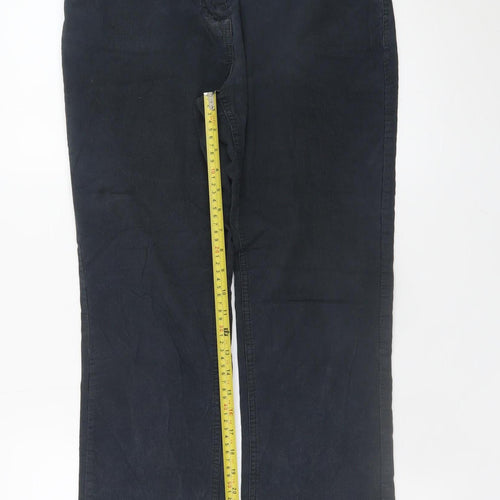 BHS Women Black Corduroy Chino Trousers Size 10 Regular Fit