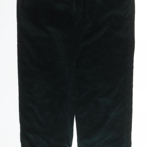 Marks and Spencer Men's Green Corduroy Chino Trousers 40W 31L Regular Fit