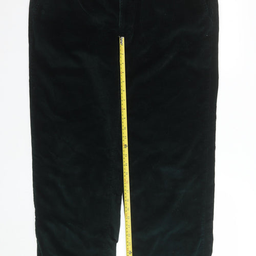 Marks and Spencer Men's Green Corduroy Chino Trousers 40W 31L Regular Fit