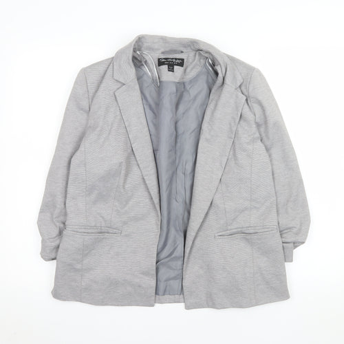 Miss Selfridge Women's Grey Blazer Jacket UK 14 Regular Fit Woven Lined