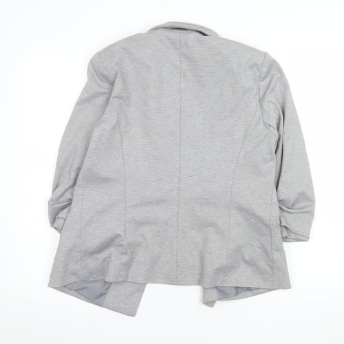 Miss Selfridge Women's Grey Blazer Jacket UK 14 Regular Fit Woven Lined