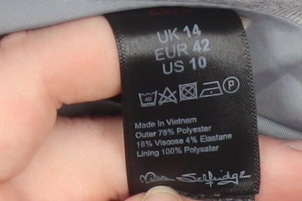 Miss Selfridge Women's Grey Blazer Jacket UK 14 Regular Fit Woven Lined