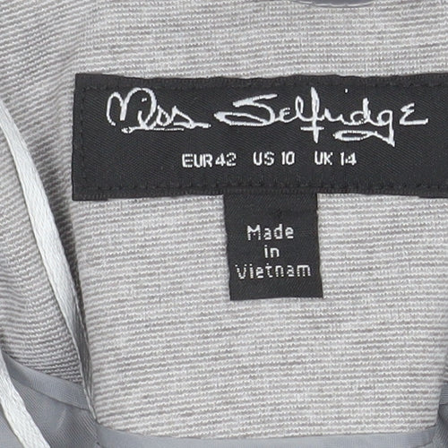Miss Selfridge Women's Grey Blazer Jacket UK 14 Regular Fit Woven Lined