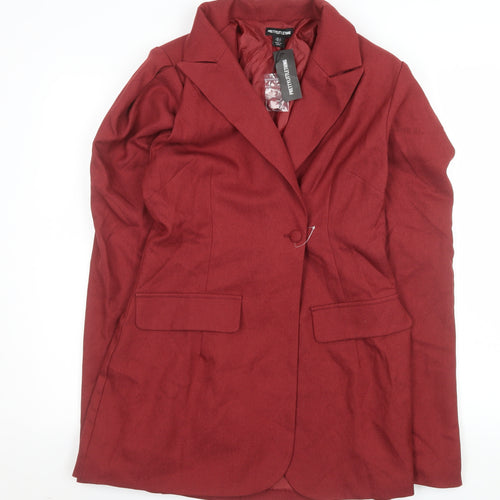 PrettyLittleThing Women's Red Single-Breasted Blazer UK 12