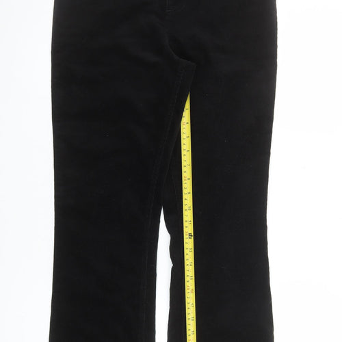 Marks and Spencer Women's Black Corduroy Stretch Trousers Size 10 Regular