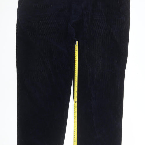 Marks and Spencer Men’s Blue Corduroy Regular Fit Trousers 42x29