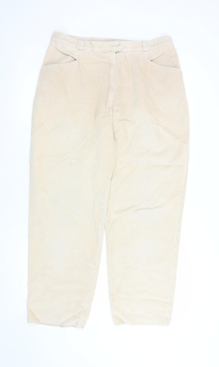 Marks and Spencer St Michael Beige Corduroy Chino Trousers Women’s Size 18 Tall