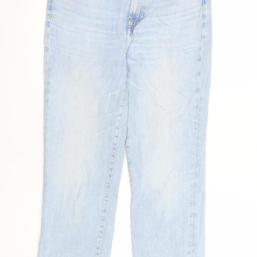 7 For All Mankind Women's Blue Size 32 Straight Stretch Jeans