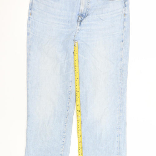 7 For All Mankind Women's Blue Size 32 Straight Stretch Jeans
