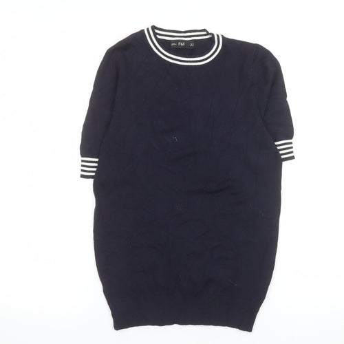 F&F Women’s Blue Short Sleeve Knit T-Shirt UK 8