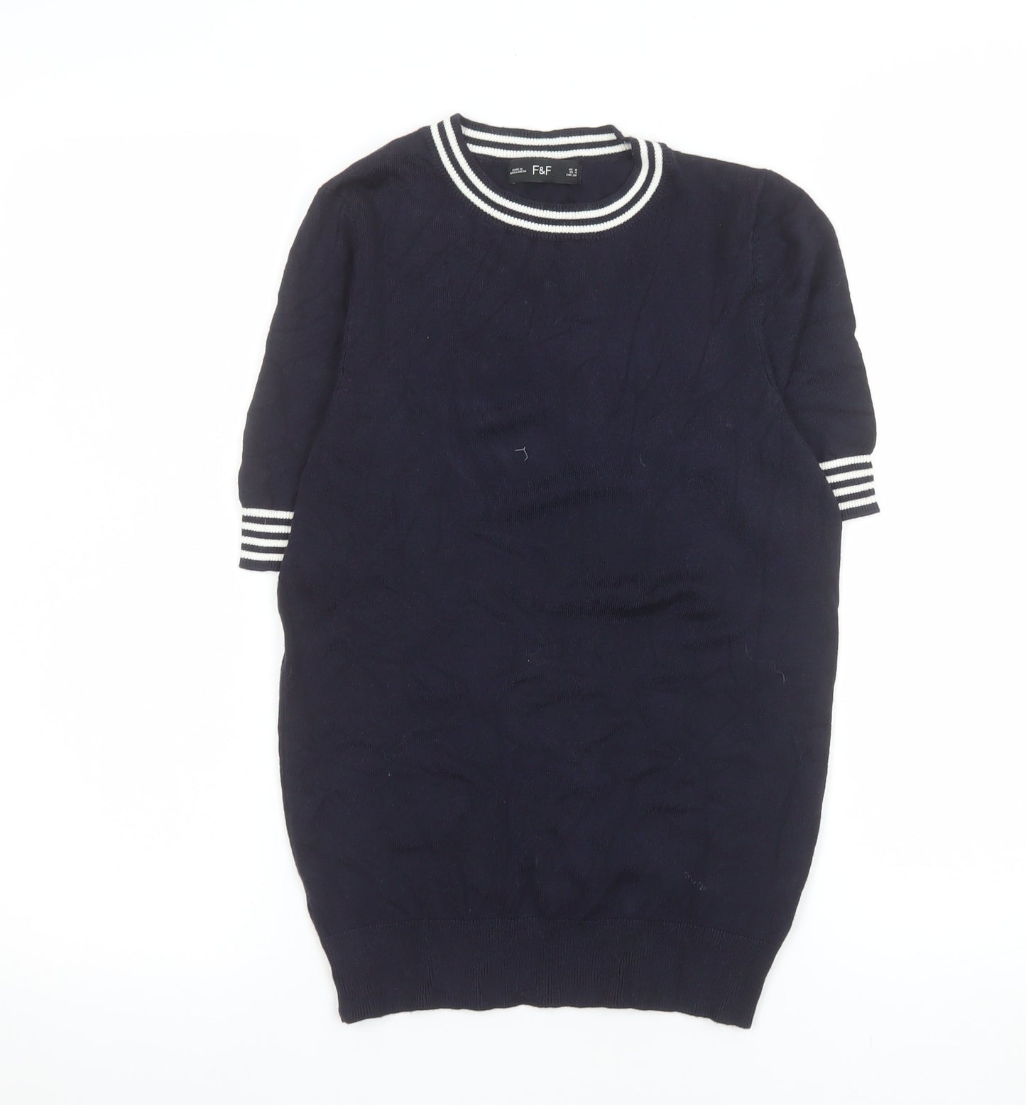 F&F Women’s Blue Short Sleeve Knit T-Shirt UK 8