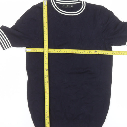 F&F Women’s Blue Short Sleeve Knit T-Shirt UK 8