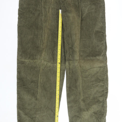 Ferndale Men's Green Corduroy Trousers Size 34 Regular Classic Fit
