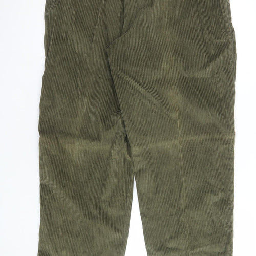 Ferndale Men's Green Corduroy Trousers Size 34 Regular Classic Fit