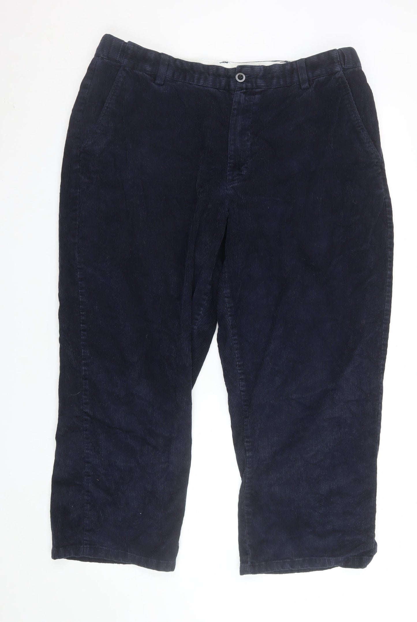 L.L. Bean Men's Blue Corduroy Chino Trousers 36W 29L Regular Fit