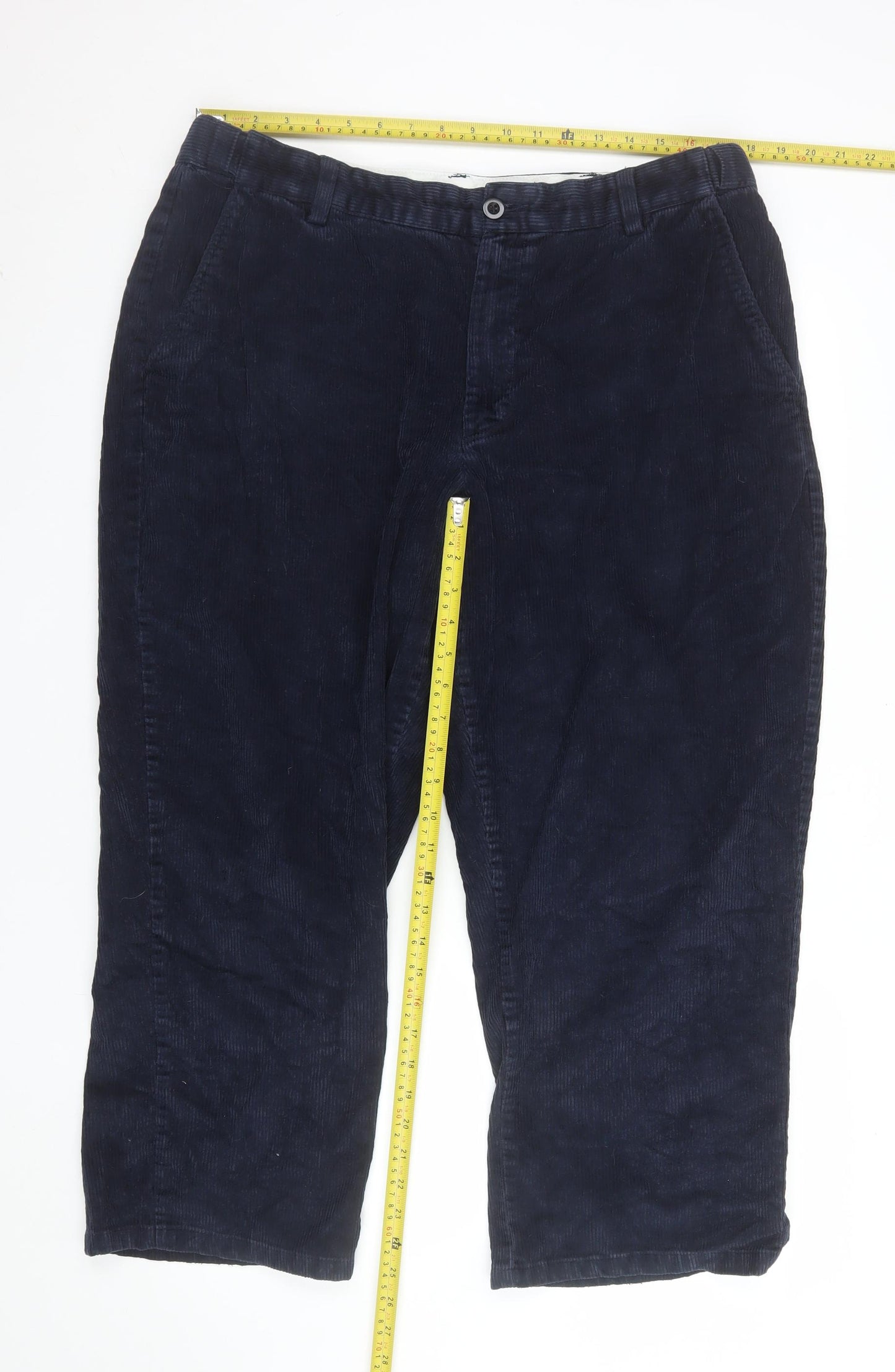 L.L. Bean Men's Blue Corduroy Chino Trousers 36W 29L Regular Fit