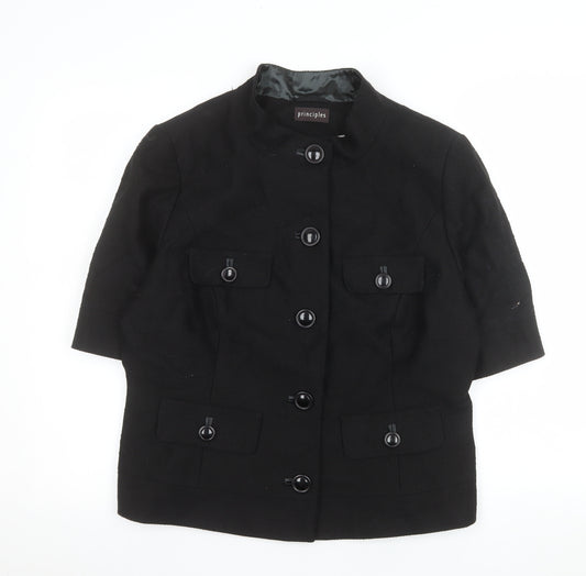 Principles Women's Black Size 18 Cotton Lined 3/4 Sleeve Blazer