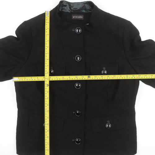 Principles Women's Black Size 18 Cotton Lined 3/4 Sleeve Blazer