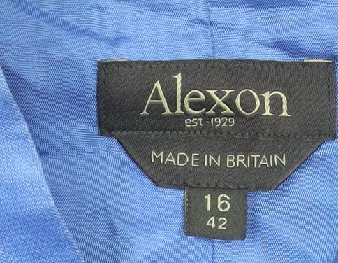 Alexon Women's Blue Cropped Silk Wool Bolero Jacket Size 16