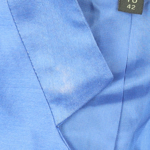 Alexon Women's Blue Cropped Silk Wool Bolero Jacket Size 16