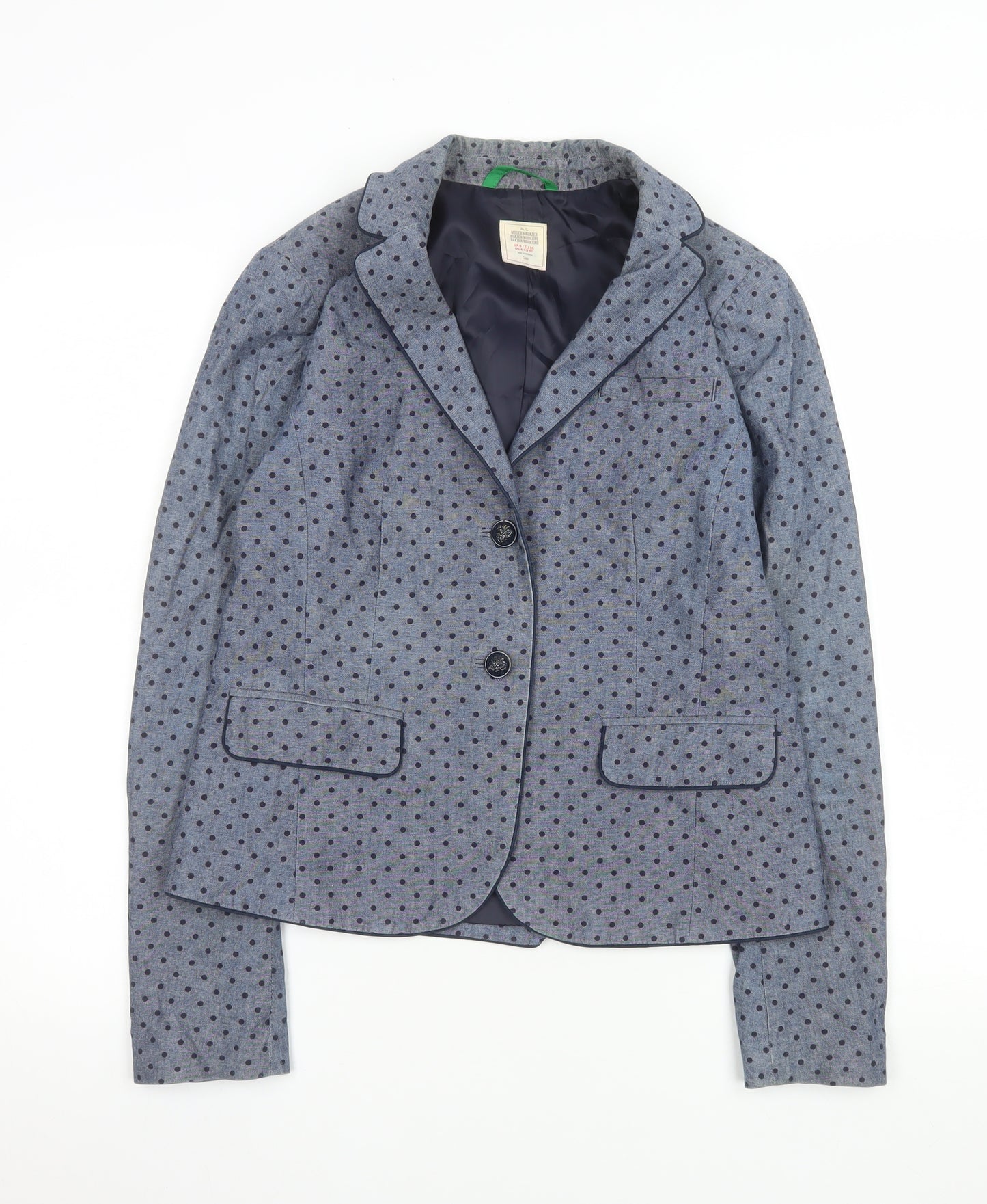GAP Women’s Blue Polka Dot Modern Blazer UK 8 Single-Breasted