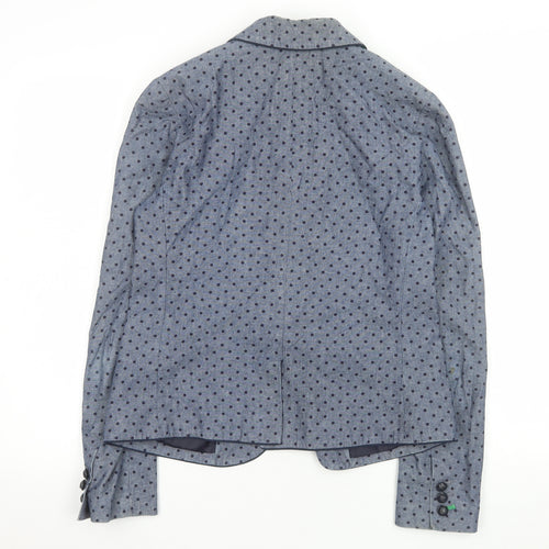 GAP Women’s Blue Polka Dot Modern Blazer UK 8 Single-Breasted