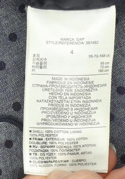 GAP Women’s Blue Polka Dot Modern Blazer UK 8 Single-Breasted