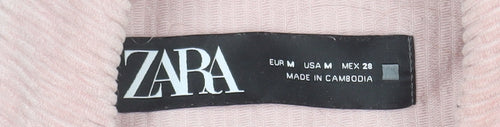 Zara Womens Pink Corduroy Button Jacket Size 12 Relaxed Fit