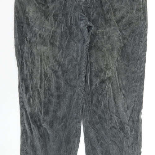 Lands' End Men's Grey Corduroy Trousers Size 38 Regular Classic Fit