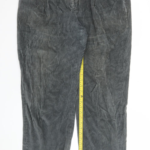 Lands' End Men's Grey Corduroy Trousers Size 38 Regular Classic Fit