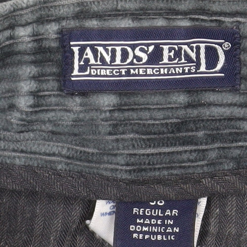 Lands' End Men's Grey Corduroy Trousers Size 38 Regular Classic Fit