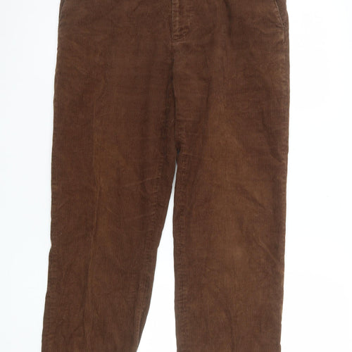 James Pringle Men's Brown Corduroy Straight Trousers 34W 29L