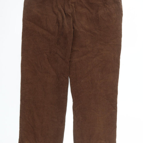 James Pringle Men's Brown Corduroy Straight Trousers 34W 29L