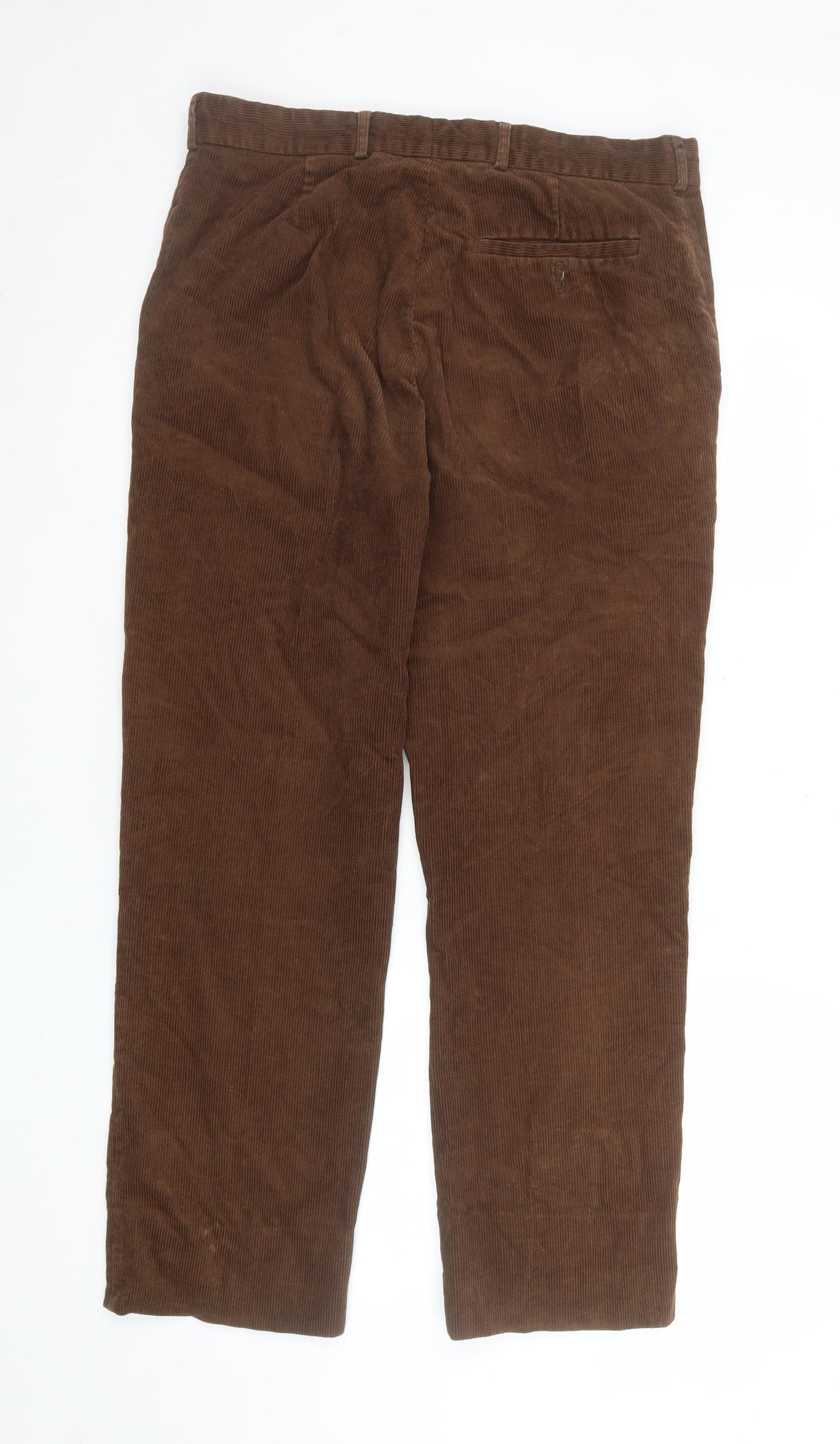 James Pringle Men's Brown Corduroy Straight Trousers 34W 29L