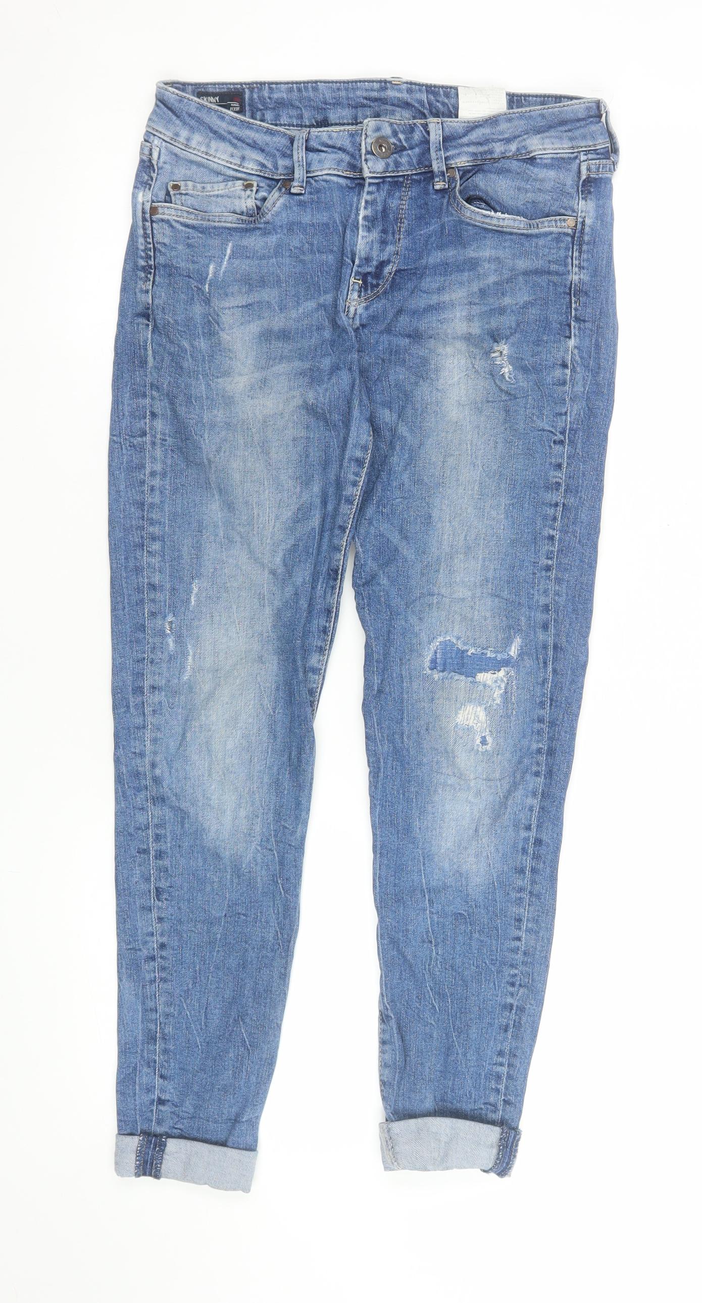 Pepe Jeans Women's Blue Mid Rise Skinny Pixie Jeans Size 10
